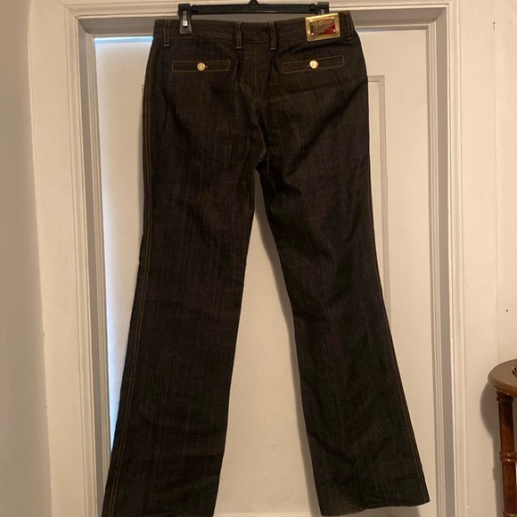 Dolce & Gabbana Denim - Dolce&Gabbana Cotton Stretch  Wide Leg Gold Logo Black Denim Jeans Never Used